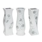 ваза керамика белая цветы 30 см (3 вида) - Фото 2