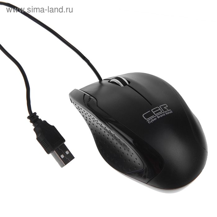 Мышь CBR CM 307 Black, проводная, оптическая, 1200 dpi, провод 1.3 м, USB, черная - Фото 1