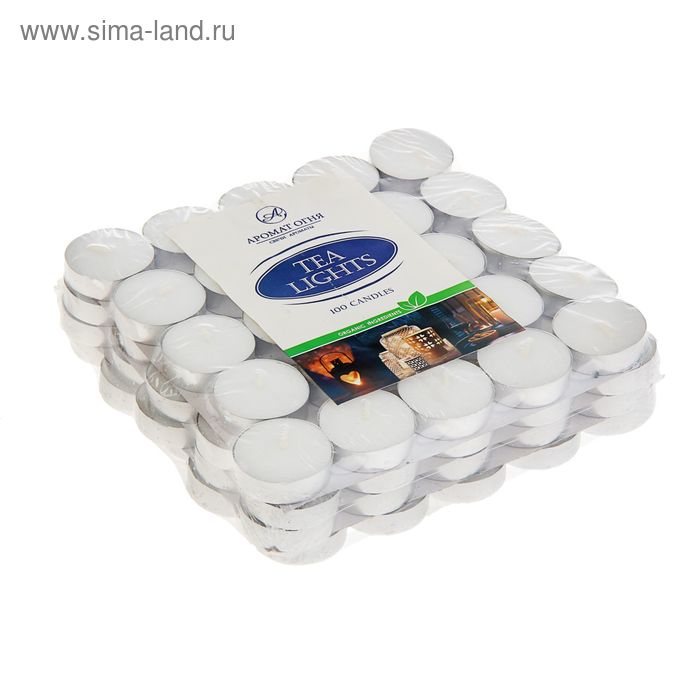 Набор чайных свечей, белый, 100 штук - Фото 1