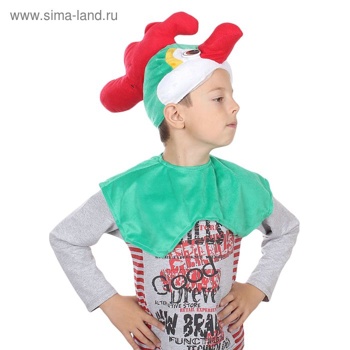 Детский карнавальный костюм "Петух": шапка, накидка на липучке - Фото 1