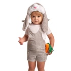 Карнавальный костюм детский «Заяц», шапка, комбинезон, мягконабивная морковка, 1-2 года, рост 92 см - Фото 3