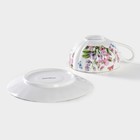 Чайная пара керамическая Доляна «Колокольчики», 2 предмета: чашка 250 мл, блюдце d=15 см, цвет белый - Фото 4