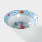 Набор детской посуды из керамики Доляна «Волшебница», 3 предмета: кружка 230 мл, миска 400 мл, тарелка d=18 см, цвет белый - фото 10046831