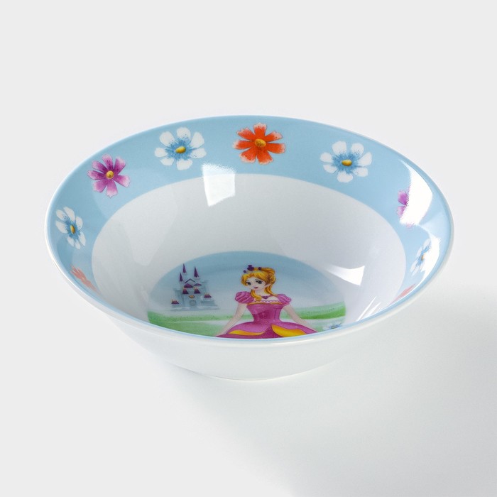 Набор детской посуды из керамики Доляна «Волшебница», 3 предмета: кружка 230 мл, миска 400 мл, тарелка d=18 см, цвет белый - фото 1895048460
