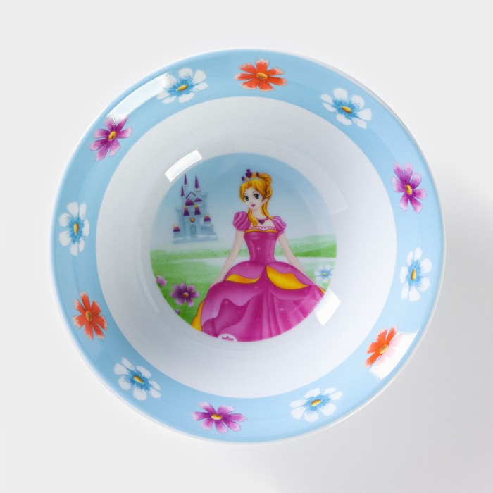 Набор детской посуды из керамики Доляна «Волшебница», 3 предмета: кружка 230 мл, миска 400 мл, тарелка d=18 см, цвет белый - фото 1909729324