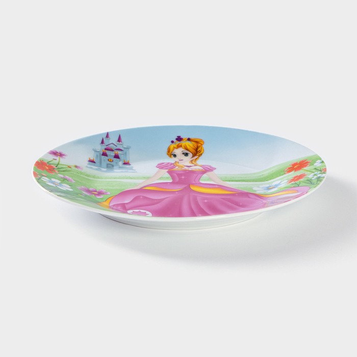 Набор детской посуды из керамики Доляна «Волшебница», 3 предмета: кружка 230 мл, миска 400 мл, тарелка d=18 см, цвет белый - фото 1895048459