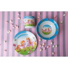 Набор детской посуды из керамики Доляна «Пони», 3 предмета: кружка 230 мл, миска 400 мл, тарелка d=18 см - Фото 6
