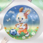 Набор детской посуды Доляна «Заяц футболист», 3 предмета: кружка 230 мл, миска 400 мл, тарелка d=18 см - Фото 2