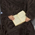 Плед с рукавами Sleepy, размер 150х200 см, 60х33 см, 250 гр/м2, цвет шоколад - Фото 3