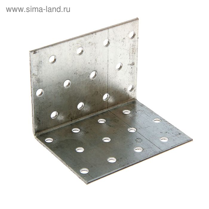 Уголок крепёжный 60 х 60 х 80 х 2 мм, оцинкованный - Фото 1