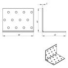 Уголок крепёжный 60 х 60 х 80 х 2 мм, оцинкованный - Фото 3