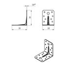 Уголок крепёжный усиленный 70 х 70 х 55 х 2 мм, ГОЦ - Фото 2