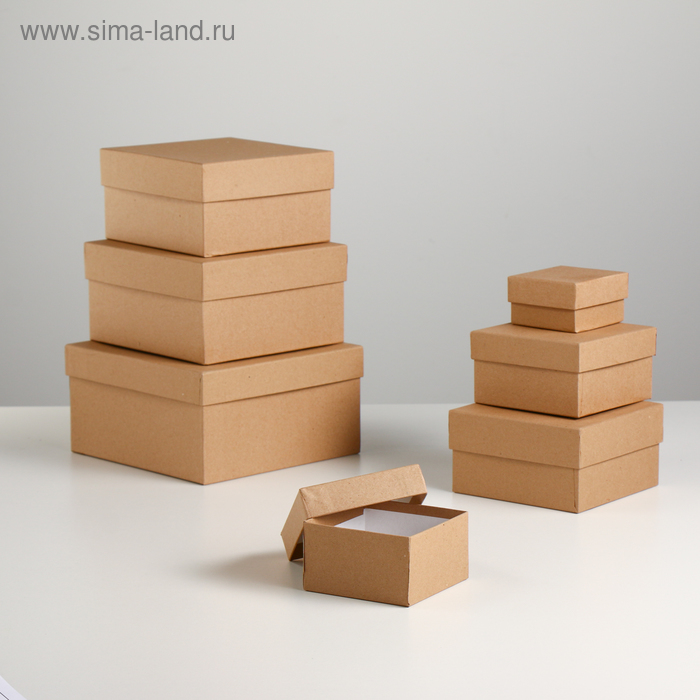 Набор коробок 7в1 «Крафт однотонный» 20×20×10 - 8×8×4 см - Фото 1
