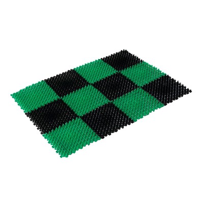 Покрытие ковровое щетинистое без основы «Травка», 40×53 см, цвет чёрно-зелёный