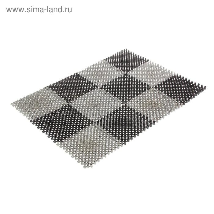 Покрытие ковровое щетинистое без основы «Травка», 40×53 см, цвет чёрно-серый - Фото 1