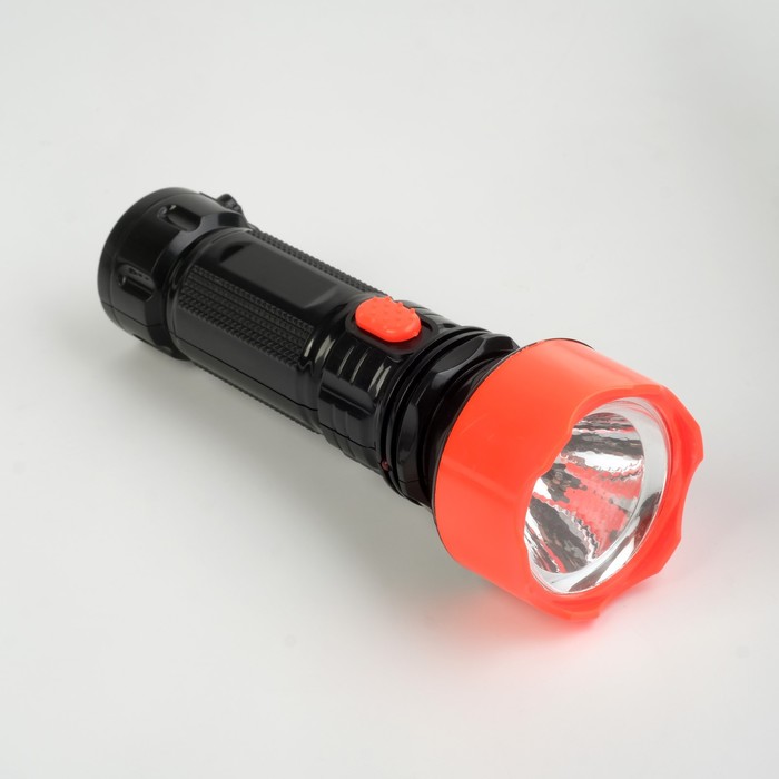 Фонарь ручной аккумуляторный, 1 LED, 16.5 х 5.7 х 5.7, от сети, красно-черный - Фото 1