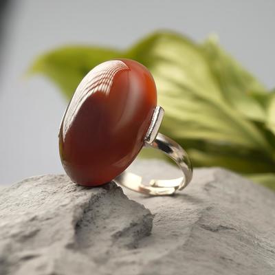 Кольцо овал «Сердолик», безразмерное