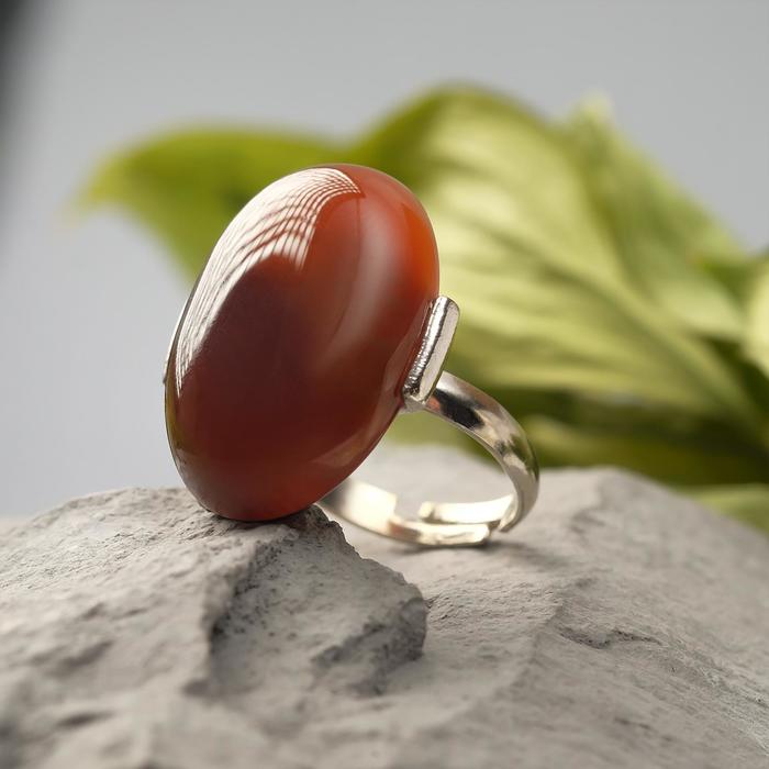 Кольцо овал «Сердолик», безразмерное - Фото 1