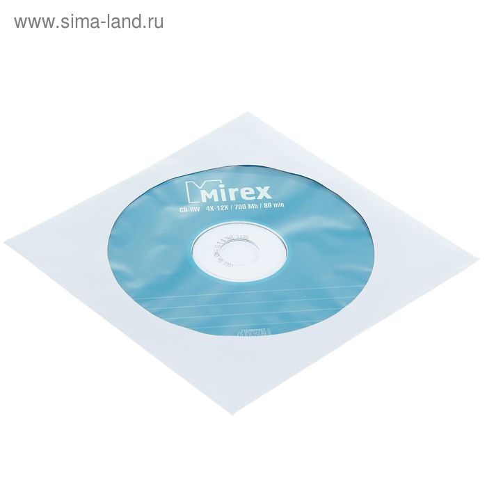 Диск CD-RW Mirex, 4-12x, 700 Мб, конверт, 1 шт - Фото 1