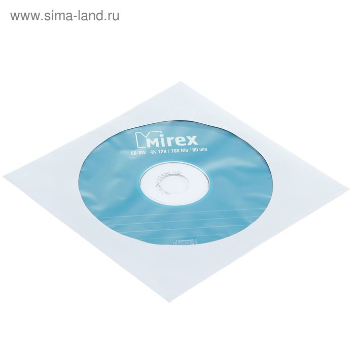 Диск CD-RW Mirex, 4-12x, 700 Мб, конверт, 1 шт. - Фото 1