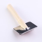 Пуходерка Wood малая без капель, деревянная ручка, 6×12 см - Фото 2