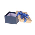Коробка подарочная "Бант", цвет синий, 9 х 9 х 5,5 см - Фото 2