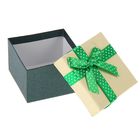 Коробка подарочная "Бант", цвет зелёный, 9 х 9 х 5,5 см - Фото 2