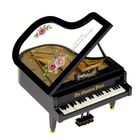 Шкатулка музыкальная пластик "Пианино с розами на крышке" МИКС 11,5х10,5х7 см - Фото 2