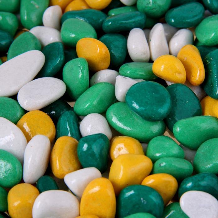 Грунт для аквариума DECOR DE «Галька цветная», фр. 8-12 мм, лимонный/салатовый/белый/изумрудный, 800 г - Фото 1