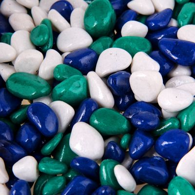 Грунт для аквариума DECOR DE «Галька цветная», фр. 8-12 мм, белый/темно-синий/изумрудный, 800 г