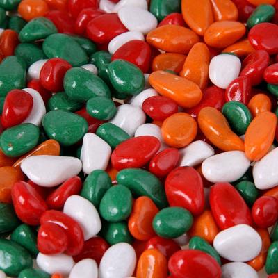 Грунт для аквариума DECOR DE «Галька цветная», фр. 8-12 мм, зелёный/рыжий/красный/белый, 800 г