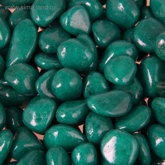 Грунт для аквариума «Галька цветная, изумрудная», 800 г фр 8-12 мм - Фото 1