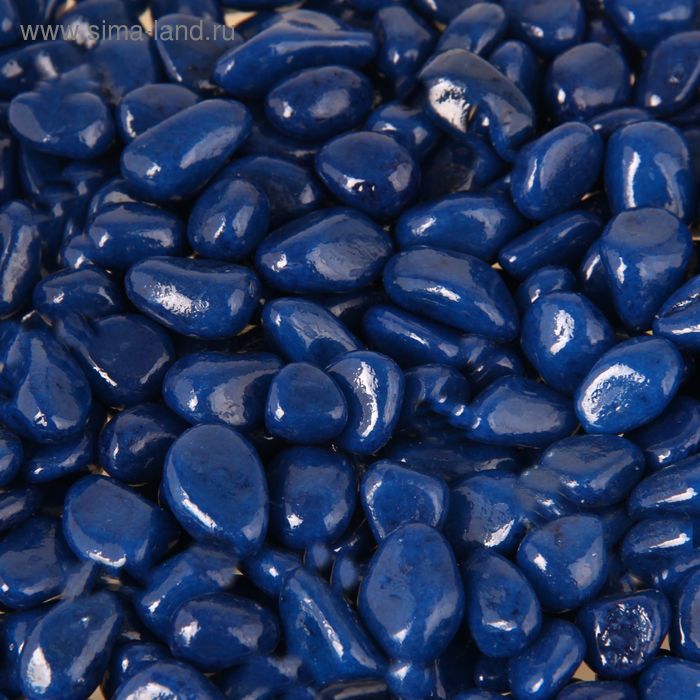 Грунт для аквариума "Галька цветная,  темно-синяя" 800г фр 8-12 мм - Фото 1