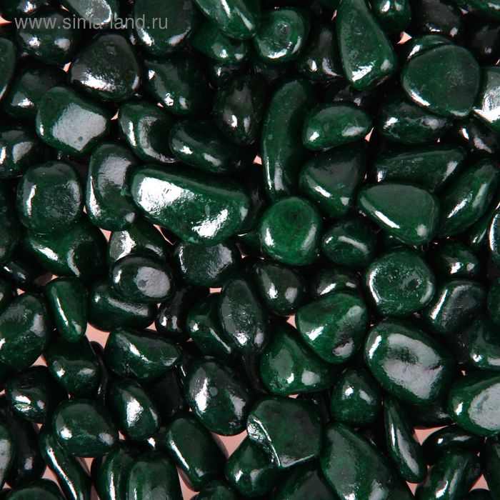 Грунт для аквариума DECOR DE «Галька цветная», фр. 8-12 мм, темно-зелёная, 800 г - Фото 1