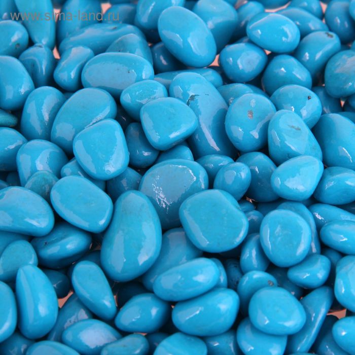Грунт для аквариума "Галька цветная,  голубая" 800г фр 8-12 мм - Фото 1
