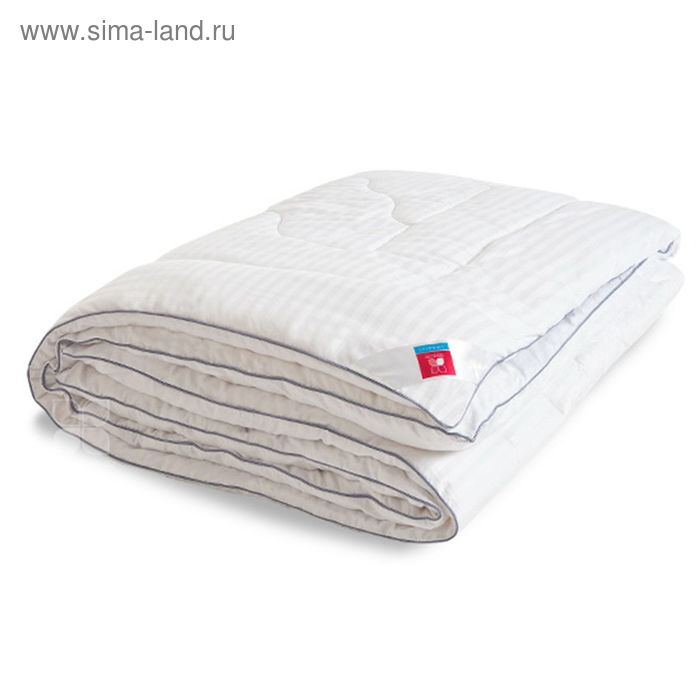 Одеяло стеганое Элисон 172х205 см легкое 200 гр/м, искус.лебяжий пух, сатин белый - Фото 1