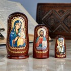 Матрёшка «Православная», 3 кукольная, Неувядаемый цвет, Спас, Николай Чудотворец - фото 8429693