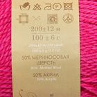 Пряжа "Мериносовая" 50%меринос.шерсть, 50% акрил 200м/100гр (439-Малиновый) - Фото 3