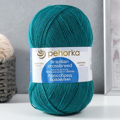 Пряжа "Кроссбред Бразилии" 50%меринос.шерсть, 50% акрил 500м/100гр (591-Лагуна)