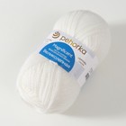 Пряжа "Великолепная" 30% ангора, 70% акрил объёмный 300м/100гр (01 белый) - Фото 2