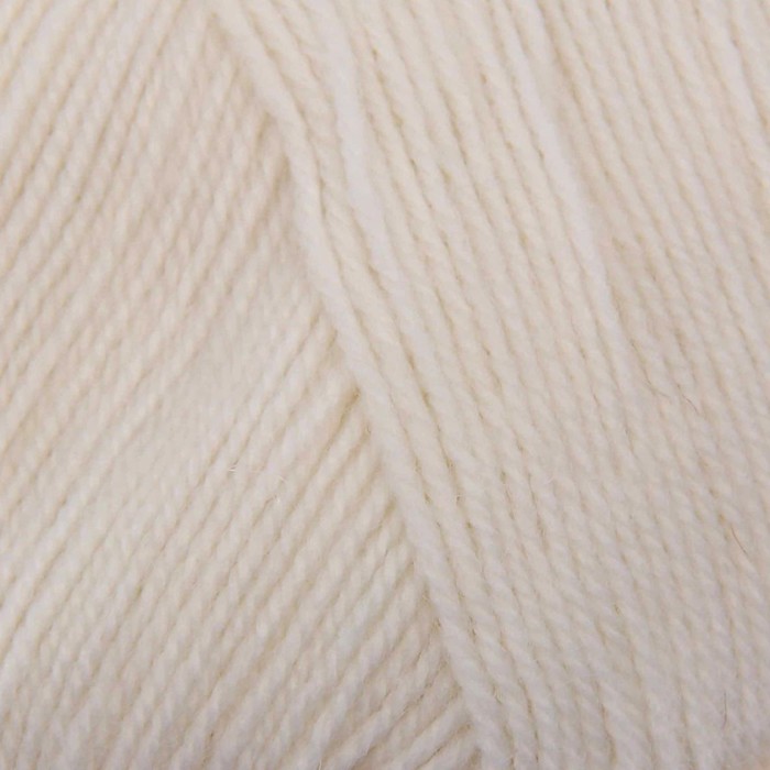 Пряжа для вязания спицами, крючком «Пехорский текстиль. Кроссбред Бразилии», 50% мериносовая шерсть, 50% акрил, 500 м/100 г, (01 белый) - Фото 1