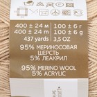 Пряжа для вязания спицами, крючком «Пехорский текстиль. Австралийский меринос», 95% мериносовая шерсть, 5% акрил объёмный 400 м/100 г, (337 лама) - Фото 2