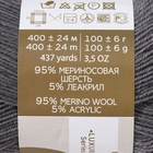 Пряжа для вязания спицами, крючком «Пехорский текстиль. Австралийский меринос», 95% мериносовая шерсть, 5% акрил объёмный 400 м/100 г, (393 св. морен) - Фото 3