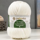 Пряжа для вязания спицами, крючком «Пехорский текстиль. Народная», 30% шерсть, 70% акрил объёмный, 220 м/100 г, (01 белый) - Фото 2