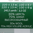 Пряжа для вязания спицами, крючком «Пехорский текстиль. Народная», 30% шерсть, 70% акрил объёмный, 220 м/100 г, (478 защитный) - Фото 3