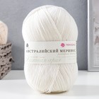 Пряжа для вязания спицами, крючком «Пехорский текстиль. Австралийский меринос», 95% мериносовая шерсть, 5% акрил объёмный 400 м/100 г, (01 белый) - Фото 1