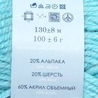 Пряжа "Зимняя премьера" 50%меринос.шерсть, 50% акрил объёмный 150м/100гр (60-Св.голубой) - Фото 3