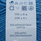 Пряжа "Зимняя премьера" 50%меринос.шерсть, 50% акрил объёмный 150м/100гр (354-Св.лагуна) - Фото 3
