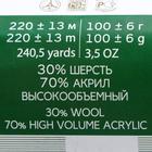 Пряжа "Народная" 30% шерсть, 70% акрил объёмный 220м/100гр (447-Горчица) - Фото 2