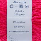 Пряжа "Уютная альпака" 20% шерсть, 20% альпака, 60% акрил объёмный 130м/100гр (439-Малин) - Фото 3